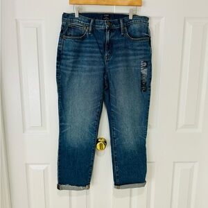 NWT J Crew Cropped Jeans 30 Denim Slim Boyfriend All Day Stretch